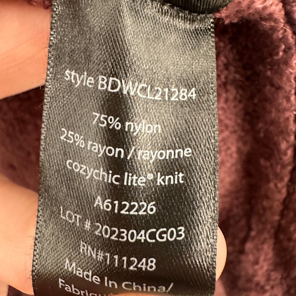 BAREFOOT DREAM Cozy Chic Plum Open Cardigan Sweater // XS - Picture 5 of 8